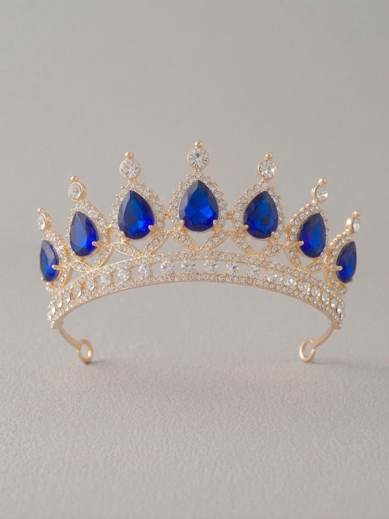 Corona Dorado con Azul Electrico - vista 4