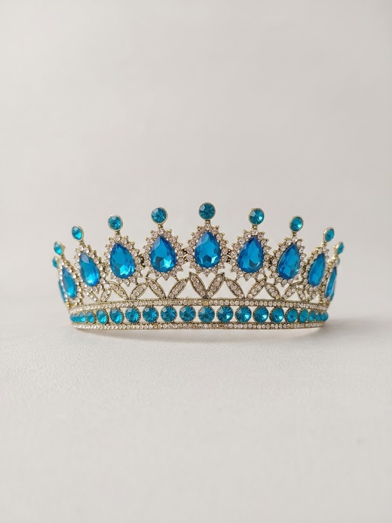 Corona Dorado con Turquesa