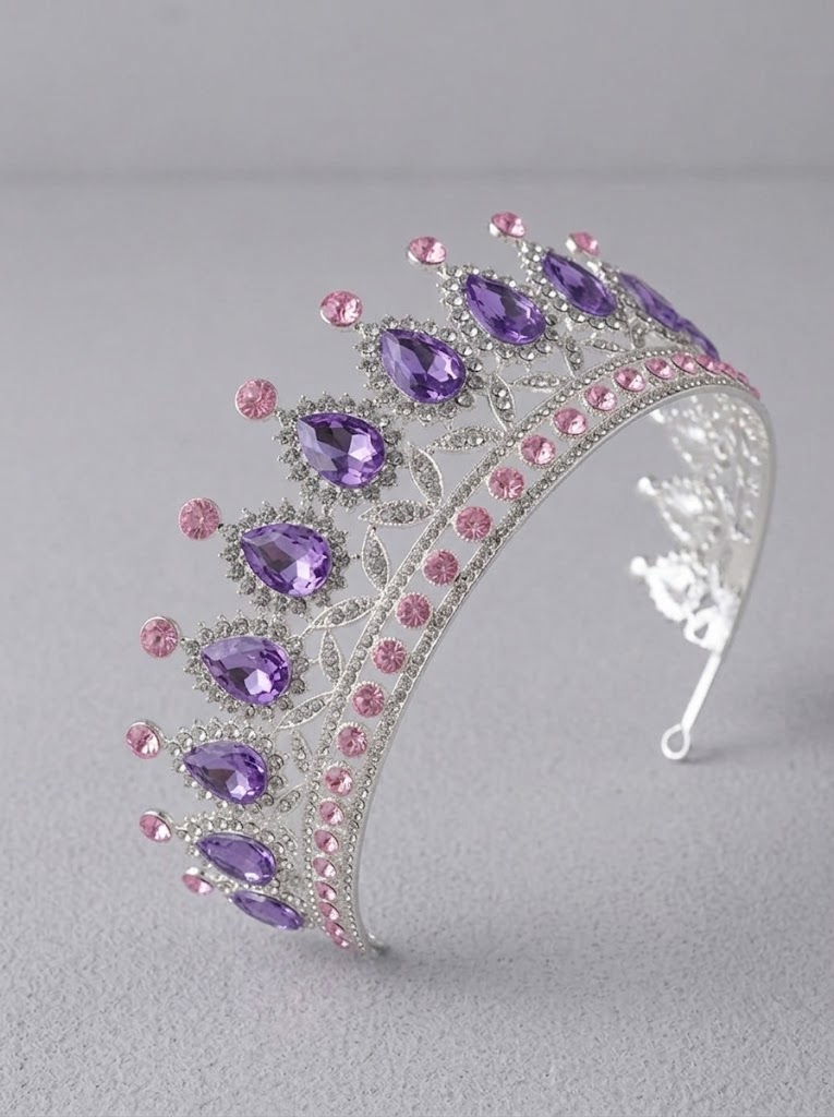 Corona de 15 años Lila con Plata - vista 4